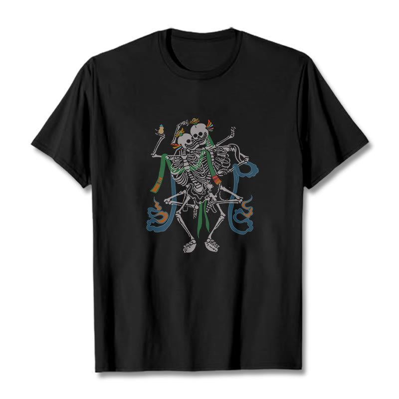 Buddha Stones Tibetan The Lord Of The Corpse Forest Design Tee T-shirt - Black - 2XL - image 0