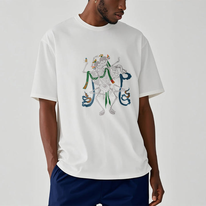 Buddha Stones Tibetan The Lord Of The Corpse Forest Design Tee T-shirt - image 8