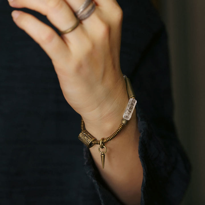 Buddha Stones Copper Square White Crystal Luck Bracelet - image 7