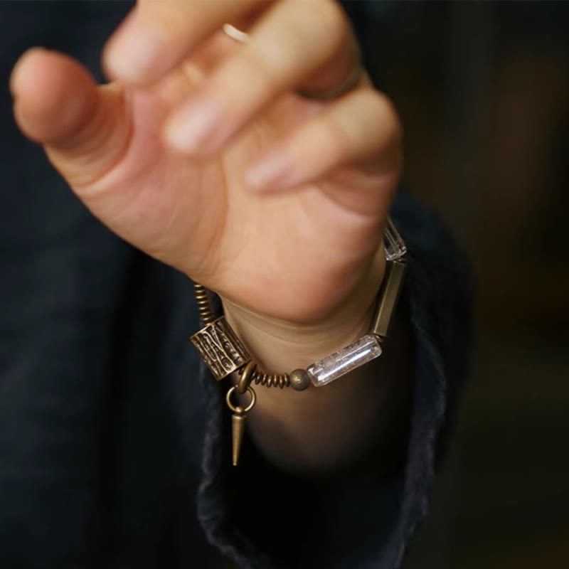 Buddha Stones Copper Square White Crystal Luck Bracelet - image 4