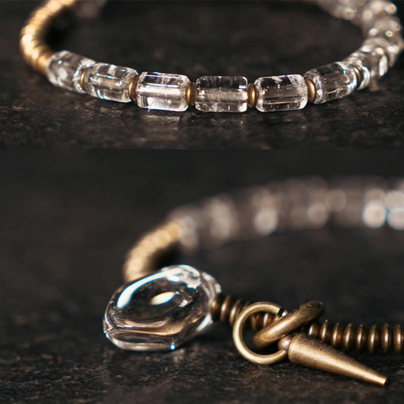 Buddha Stones Copper White Crystal Luck Bracelet - image 3