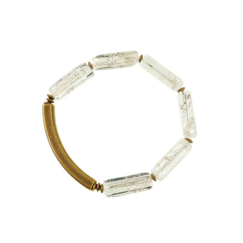 Buddha Stones Square White Crystal Copper Luck Healing Bracelet - image 3