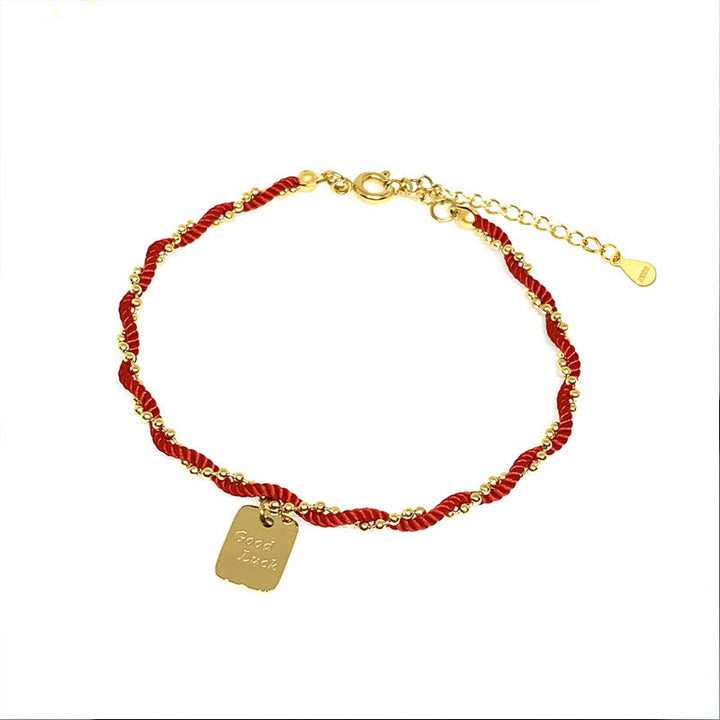 Buddha Stones Red String Gold Plated Copper Good Luck Strength Bracelet - image 20