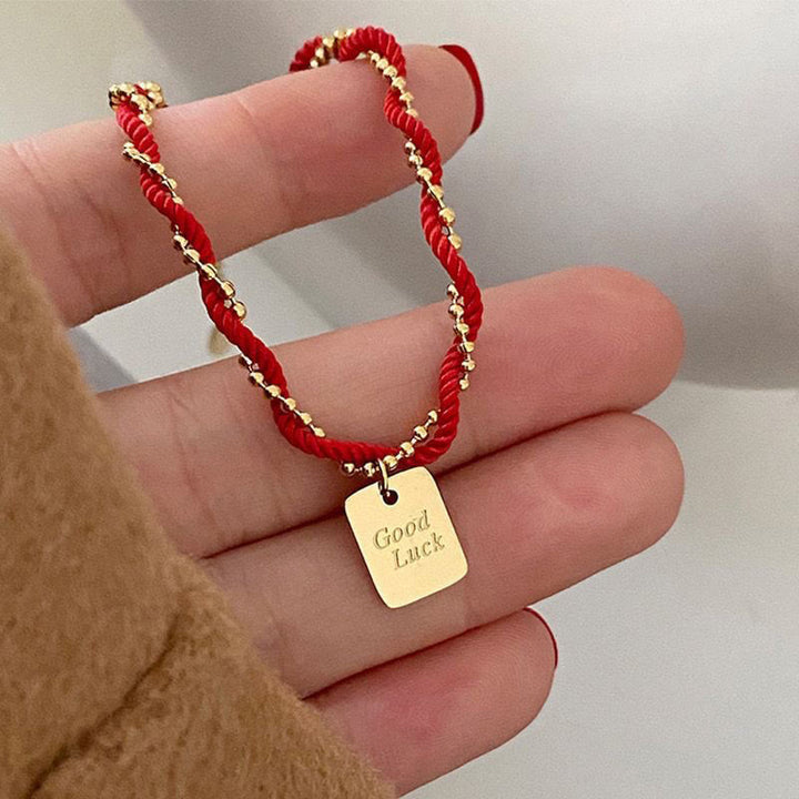 Buddha Stones Red String Gold Plated Copper Good Luck Strength Bracelet - image 10