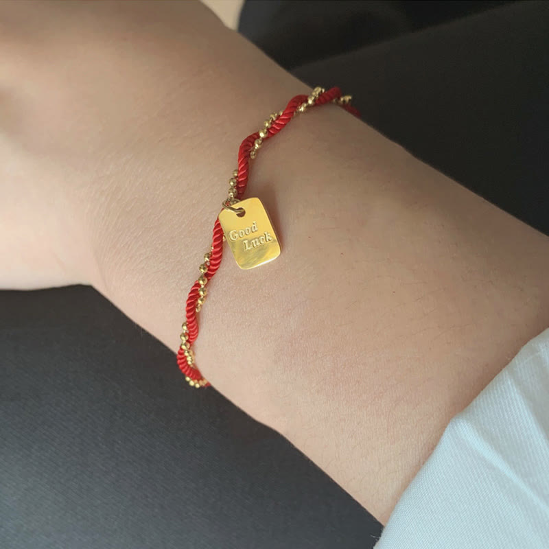 Buddha Stones Red String Gold Plated Copper Good Luck Strength Bracelet - image 16