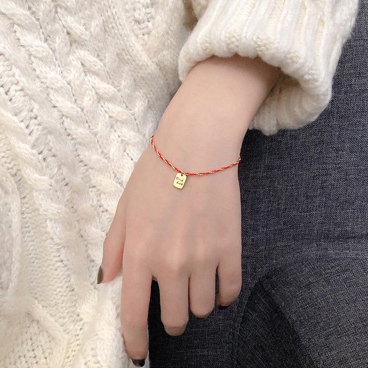 Buddha Stones Red String Gold Plated Copper Good Luck Strength Bracelet - image 19