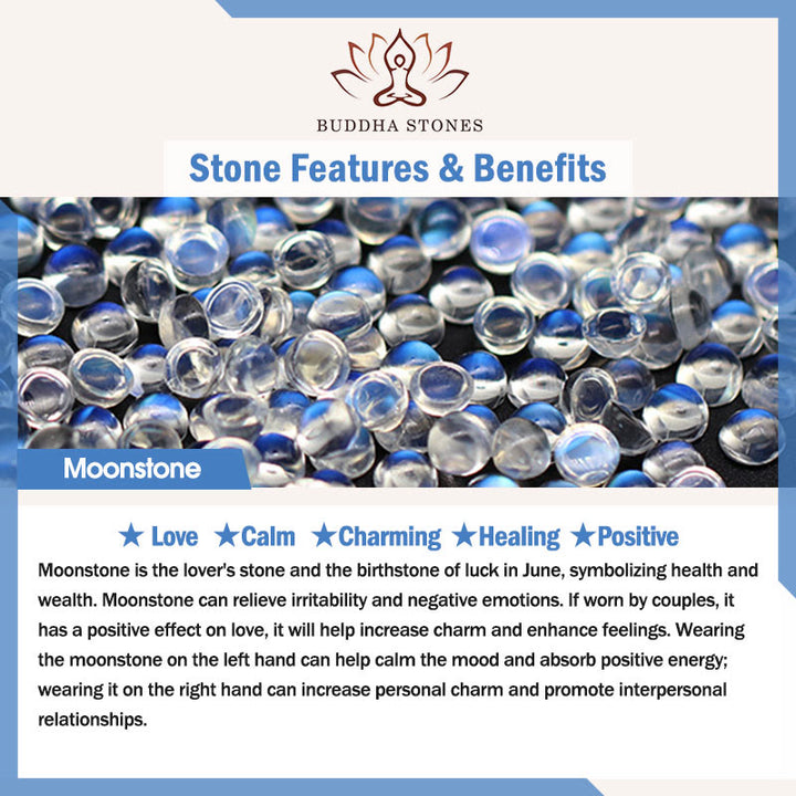 Buddha Stone Peach Moonstone Healing Bracelet - image 6