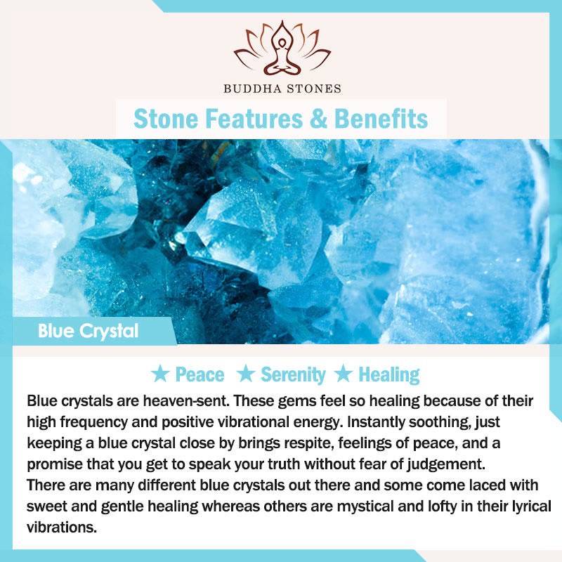 Buddha Stones Blue Crystal Amethyst Sun Stone Green Aventurine Healing Bracelet - image 18