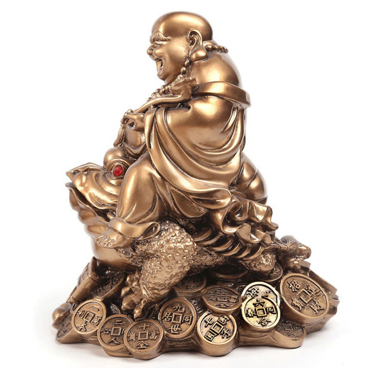 Buddha Stones Laughing Buddha Feng Shui Frog Toad Copper Coins Attract Wealth Resin Statue Home Decoration - image 14