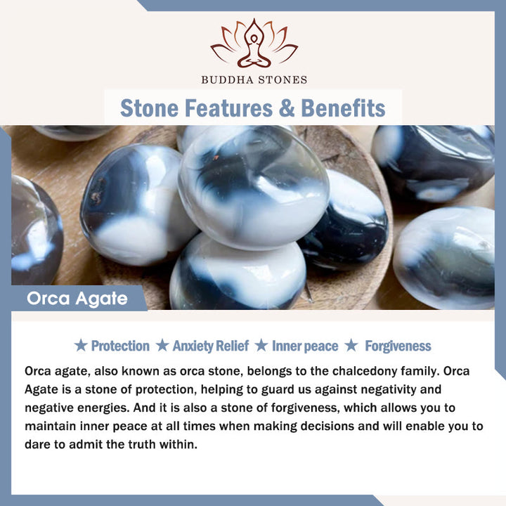 Buddha Stones Orca Agate Protection Bracelet - image 5