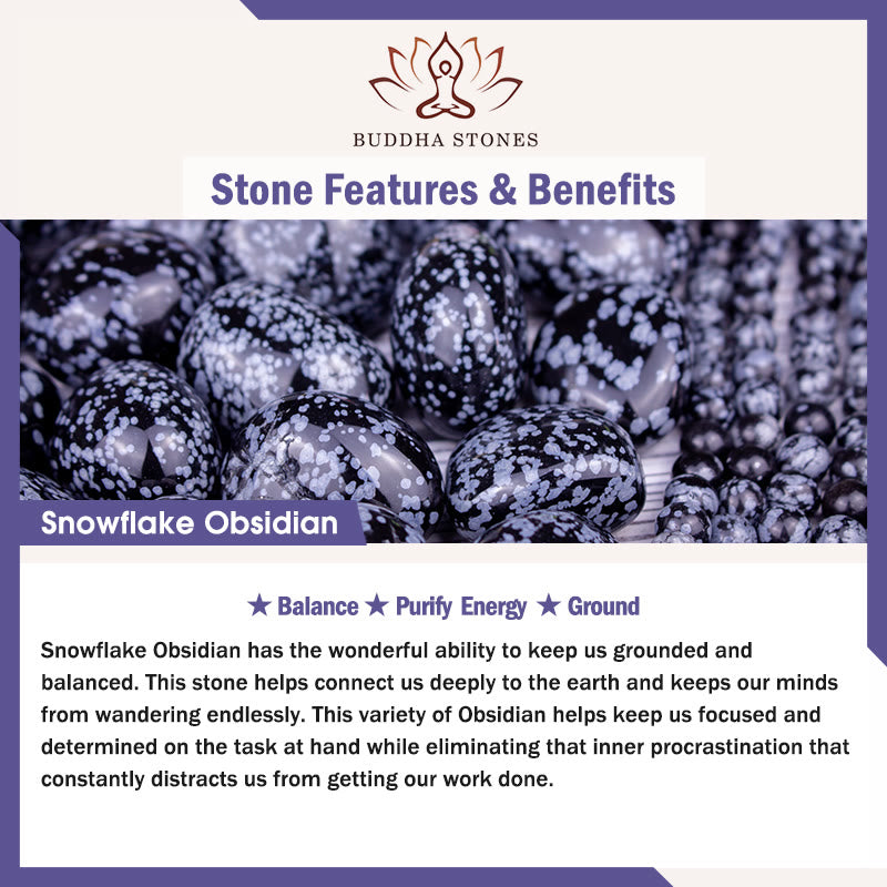 Buddha Stone Snowflake Obsidian Balance Bracelet - image 5