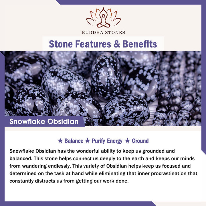 Buddha Stone Snowflake Obsidian Balance Bracelet - image 5