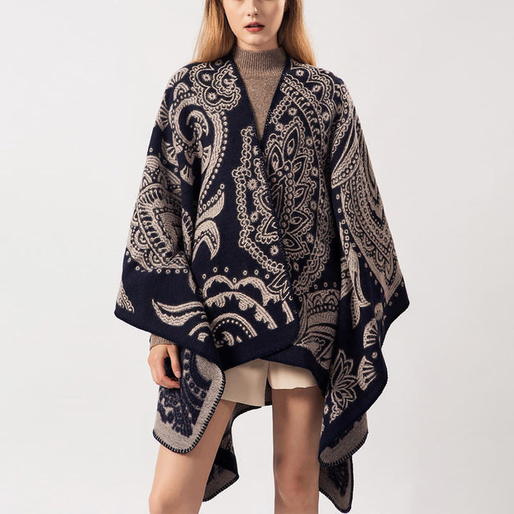 Buddha Stones Tibetan Cashew Flower Shawl Fall Winter Cozy Scarf Wrap - BurlyWood - 130*150cm - image 0