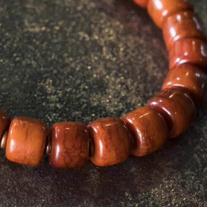 Buddha Stones Bone Beads Copper Cone Pendant Strength Bracelet - image 6