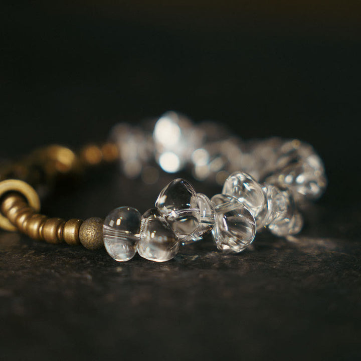 Buddha Stones Irregular White Crystal Copper Clarity Bracelet - White Crystal Copper(Wrist Circumference: 17-17.5cm) - image 0