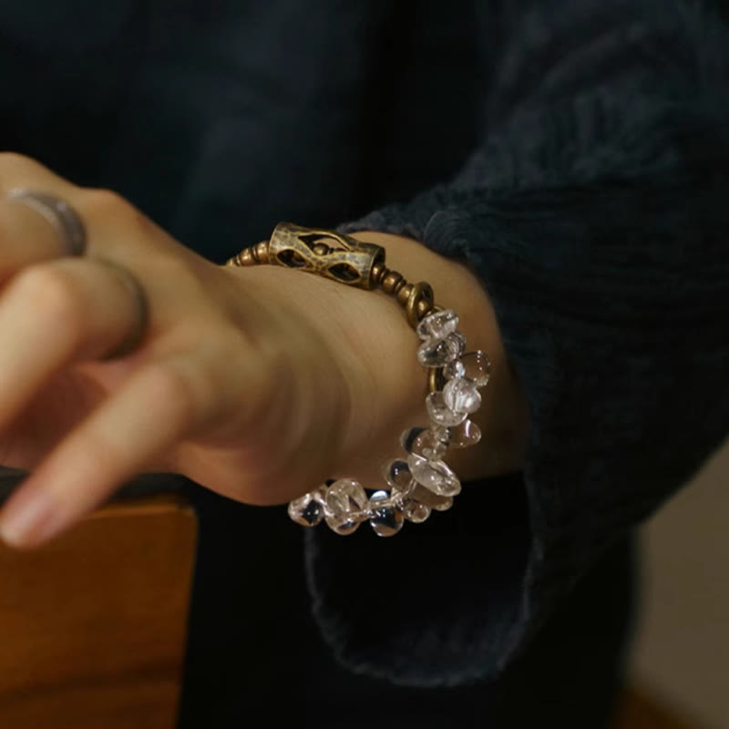 Buddha Stones Irregular White Crystal Copper Clarity Bracelet - image 9