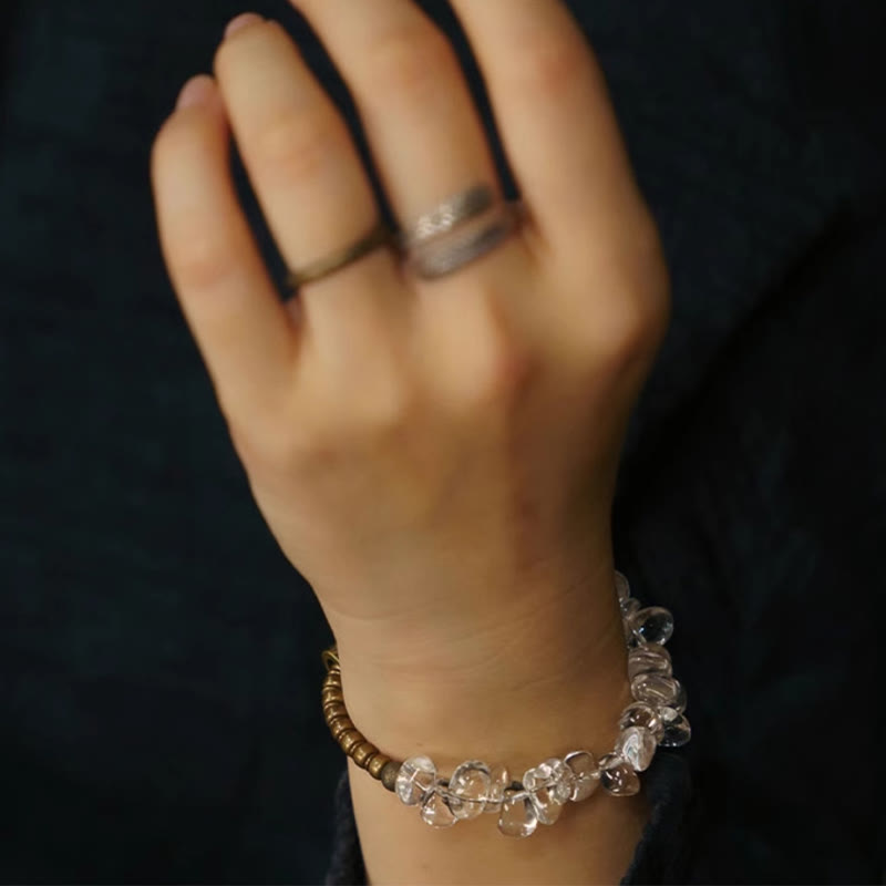 Buddha Stones Irregular White Crystal Copper Clarity Bracelet - image 3