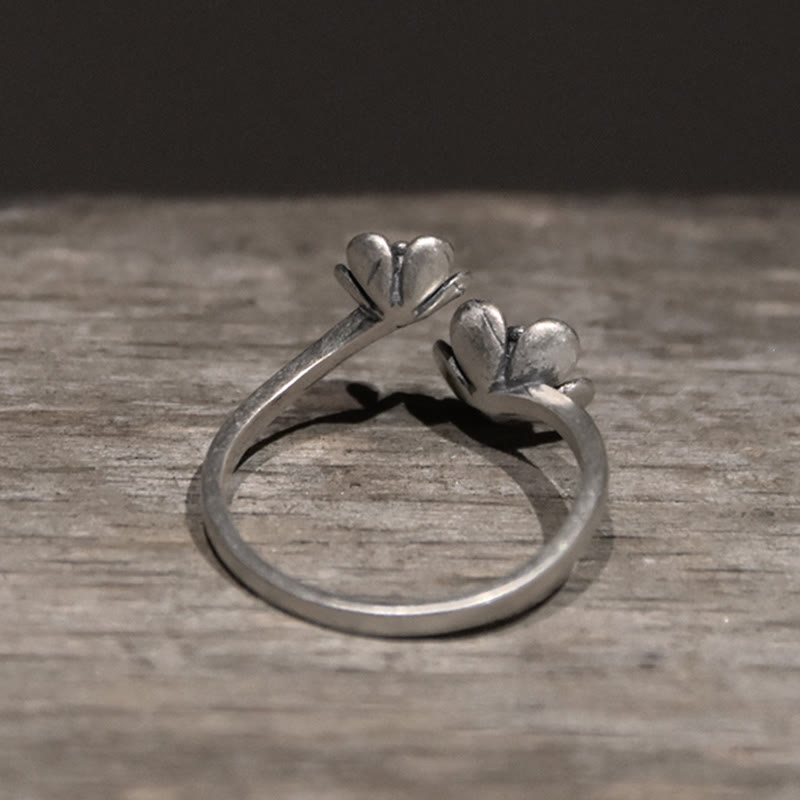 Buddha Stones 925 Sterling Silver Flowers Ring - image 2