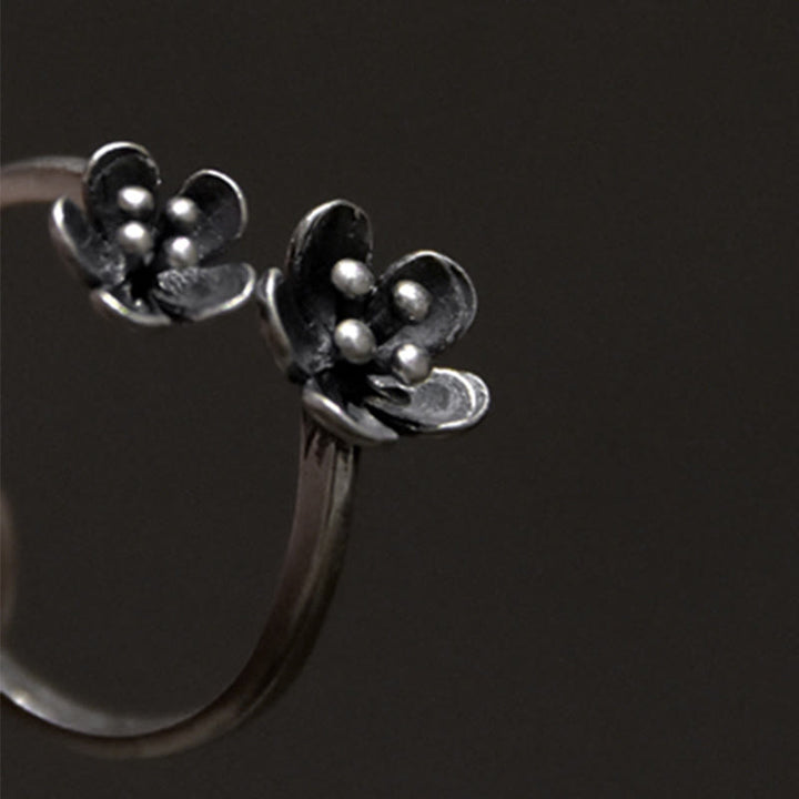 Buddha Stones 925 Sterling Silver Flowers Ring - image 7
