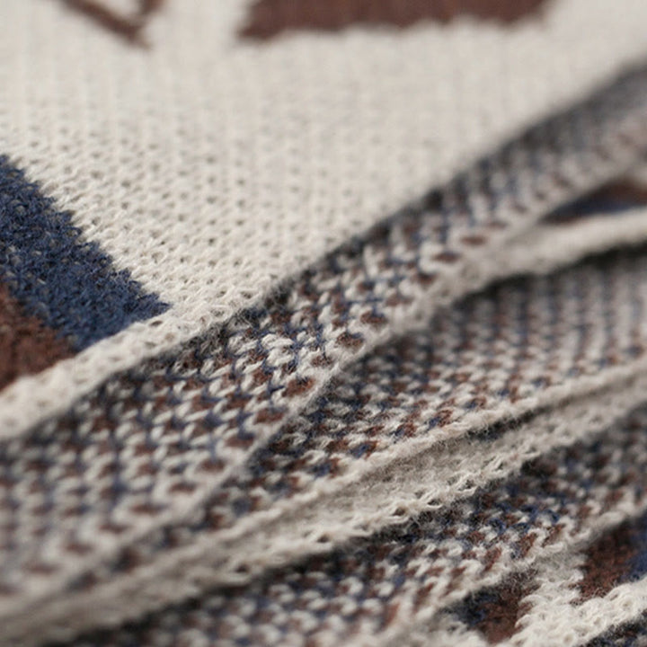 Buddha Stones Tibetan Wave Stripe Geometry Tassels Shawl Fall Winter Cozy Scarf Wrap - image 18