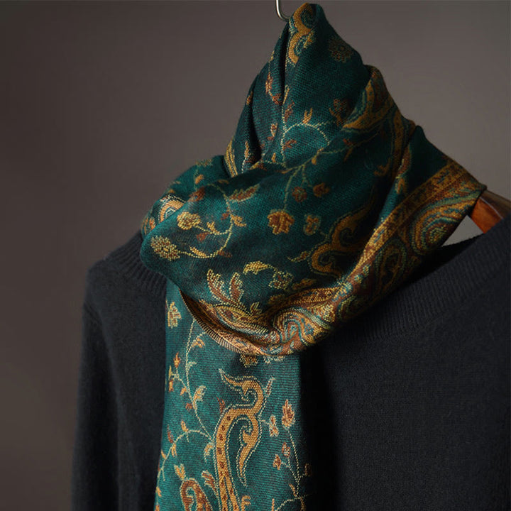 Buddha Stones Tibetan Cashew Flower Vine Print Tassels Shawl Fall Winter Soft Scarf Wrap - image 6