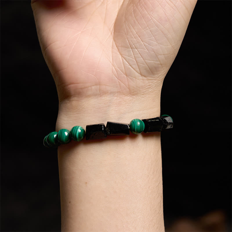 Buddha Stones Malachite Black Tourmaline Purity Bracelet - image 4