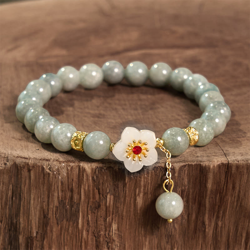 Buddha Stones Jade Abundance Flower Bracelet - image 1