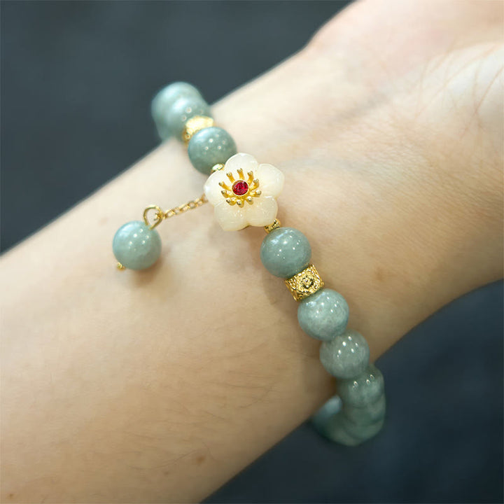 Buddha Stones Jade Abundance Flower Bracelet - image 4