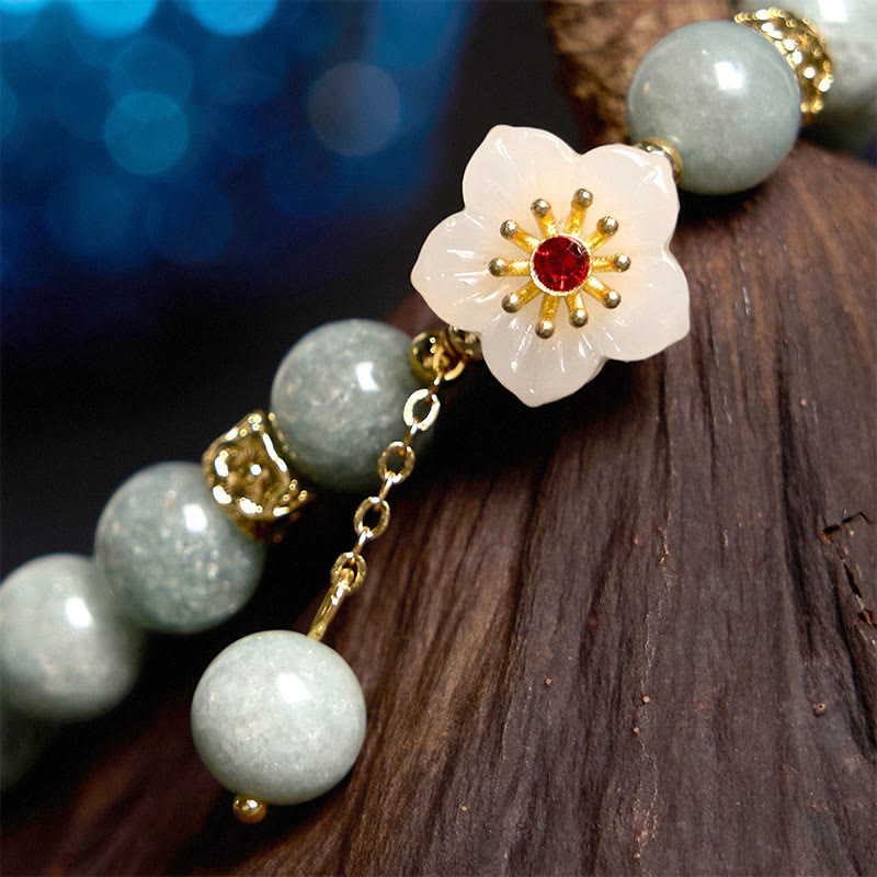 Buddha Stones Jade Abundance Flower Bracelet - image 2