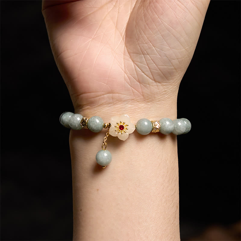 Buddha Stones Jade Abundance Flower Bracelet - image 5