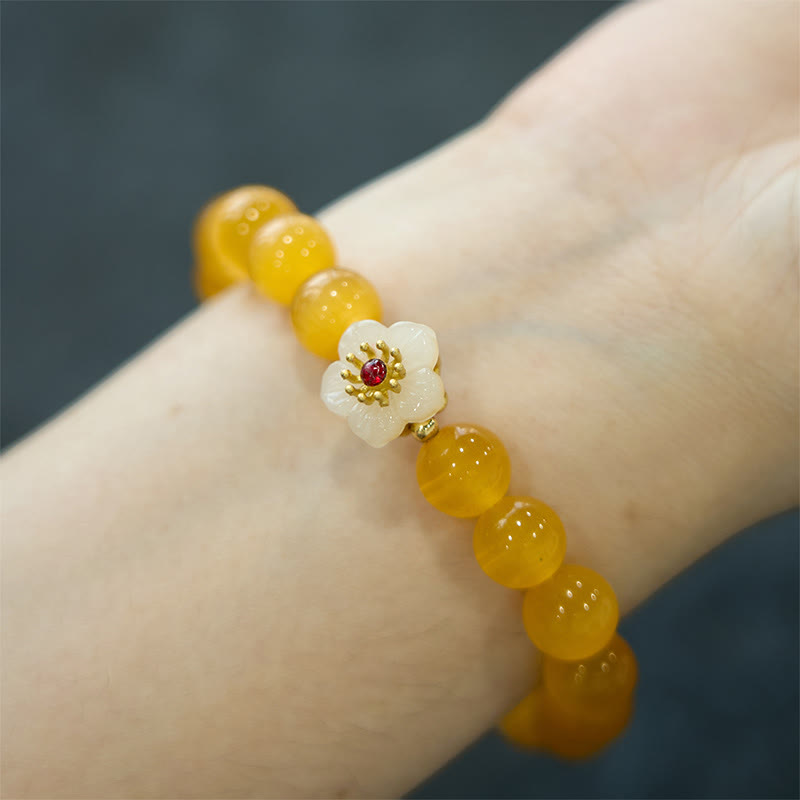 Buddha Stones Cat's Eye Chrysoberyl Flower Love Bracelet - image 21