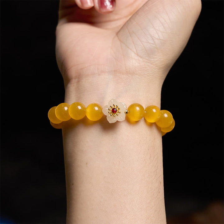 Buddha Stones Cat's Eye Chrysoberyl Flower Love Bracelet - image 22