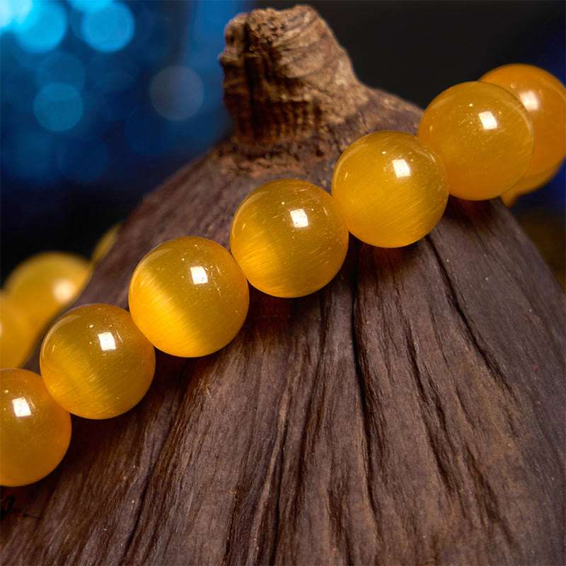 Buddha Stones Cat's Eye Chrysoberyl Flower Love Bracelet - image 20