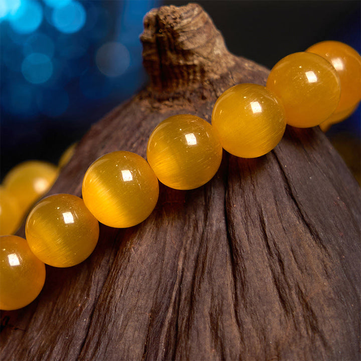 Buddha Stones Cat's Eye Chrysoberyl Flower Love Bracelet - image 20