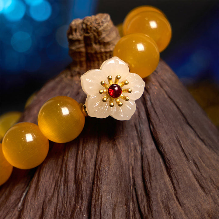 Buddha Stones Cat's Eye Chrysoberyl Flower Love Bracelet - image 16