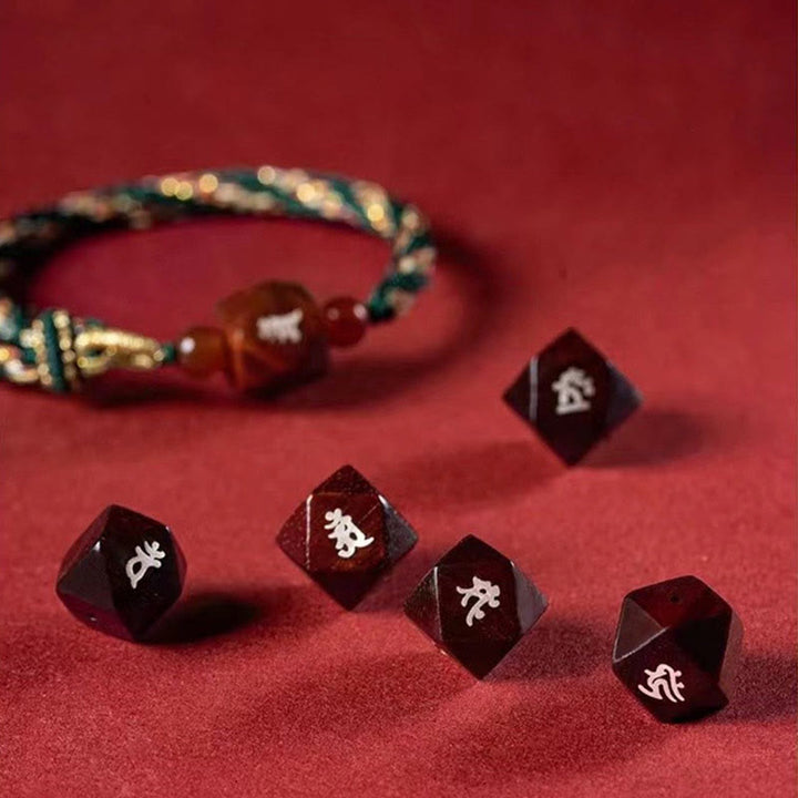 Buddha Stones Chinese Zodiac Natal Buddha Small Leaf Red Sandalwood Red String Protection Bracelet - image 17