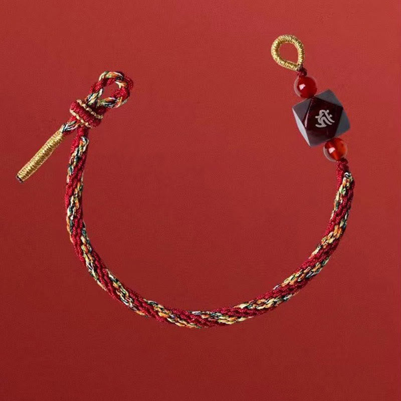 Buddha Stones Chinese Zodiac Natal Buddha Small Leaf Red Sandalwood Red String Protection Bracelet - image 19