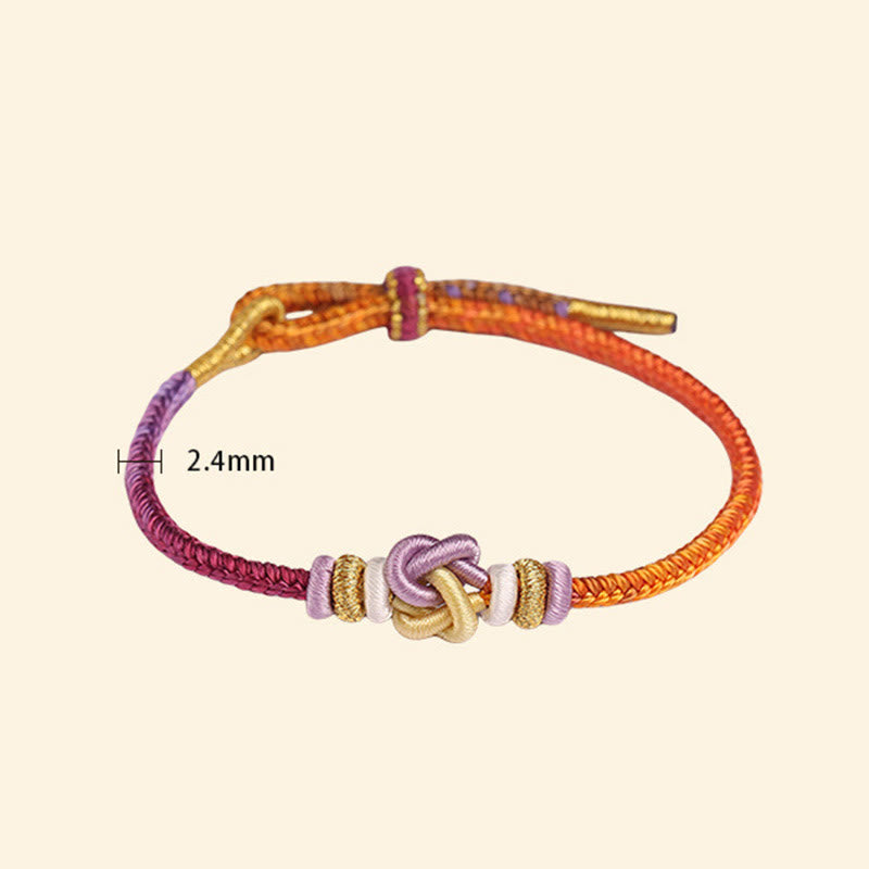 Buddha Stones Colorful String Heart Knot Protection Braided Bracelet - image 7
