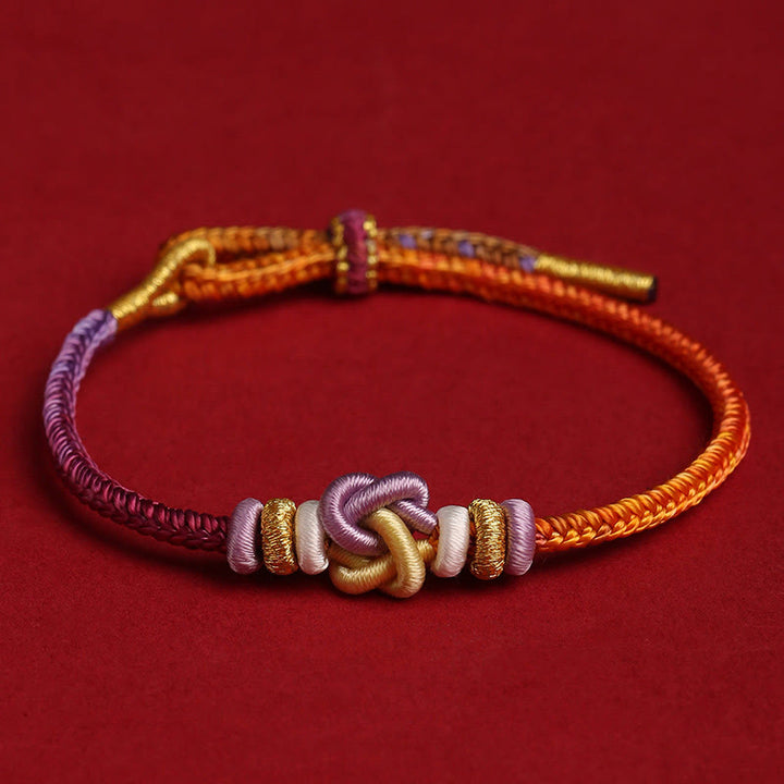 Buddha Stones Colorful String Heart Knot Protection Braided Bracelet - image 3