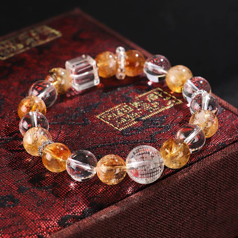 Buddha Stones Natural Citrine Pearl Topaz White Crystal Protection Bracelet - image 10