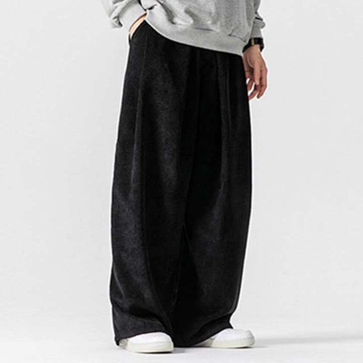 Buddha Stones Solid Color Corduroy Men's Wide Leg Pants With Pockets - image 27