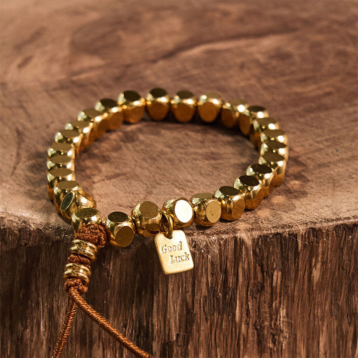 Buddha Stones Brass Copper String Good Luck Self Care Bracelet - image 12