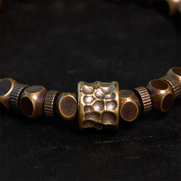 Buddha Stones Brass Copper Meteorite Pattern Balance Bracelet - image 2