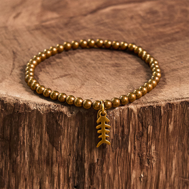 Buddha Stones Copper Fish Bone Healing Bracelet - image 9