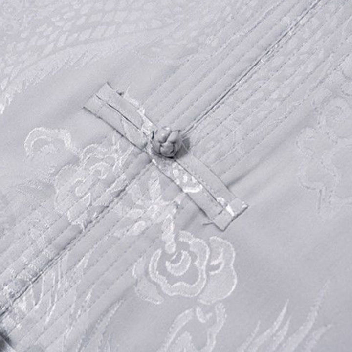 Buddha Stones 2Pcs Tang Suit Dragon Frog-Button Men's Long Sleeve Shirt Pants Clothing Set - image 11