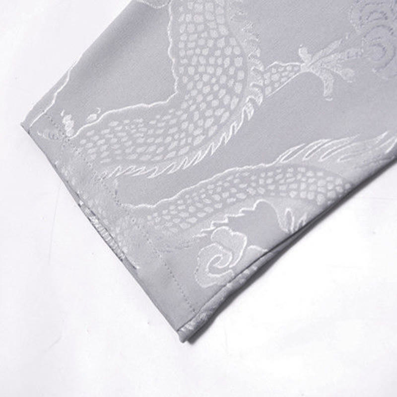 Buddha Stones 2Pcs Tang Suit Dragon Frog-Button Men's Long Sleeve Shirt Pants Clothing Set - image 14