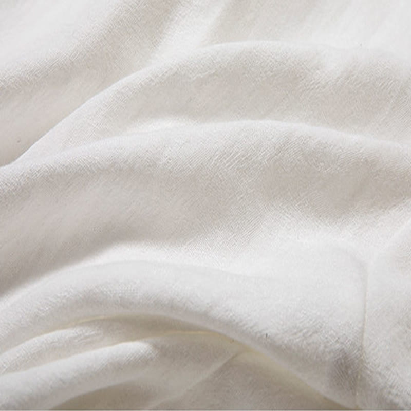 Buddha Stones V-Neck Men's Linen Long Sleeve Shirt Zen Clothing - image 9