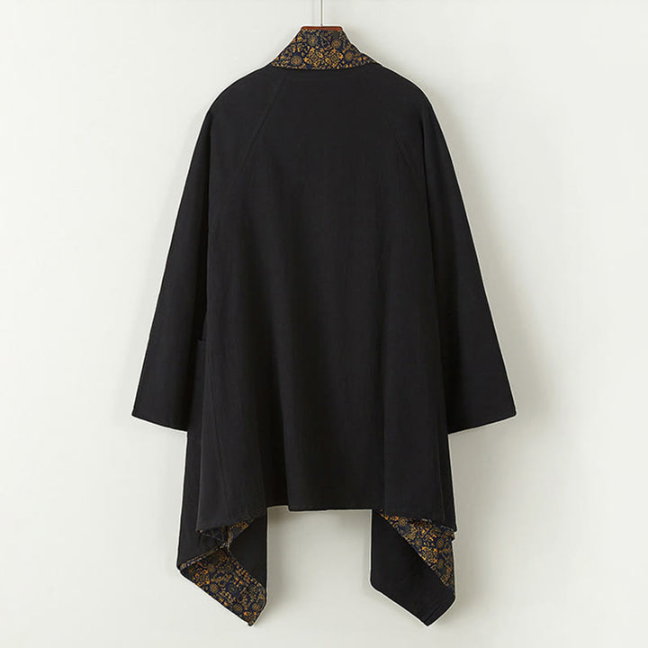 Buddha Stones Fall Men's Cotton Mid-length Coat Double-sided Jacket - image 8