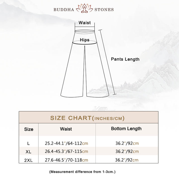 Buddha Stones 2Pcs Plain Design Zen Tai Chi Meditation Clothing Cotton Linen Top Pants Women's Set - image 6