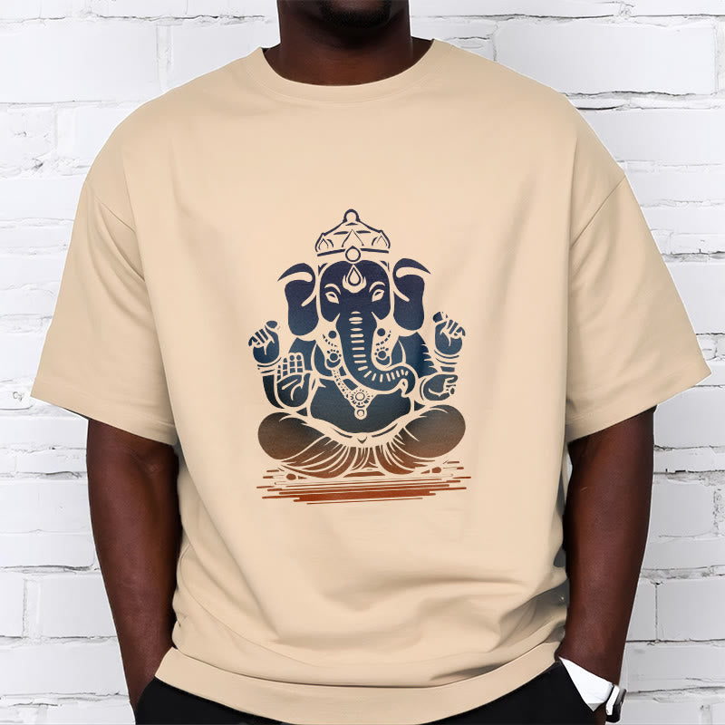 Buddha Stones Meditating Ganesh Elephant Pattern Tee T-shirt - image 9